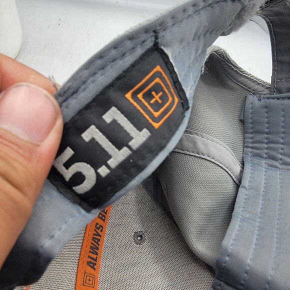 5.11 Tactical Gray Adjustable Cap With Orange Logo Embroidery Casual Outdoors - Picture 6 of 9